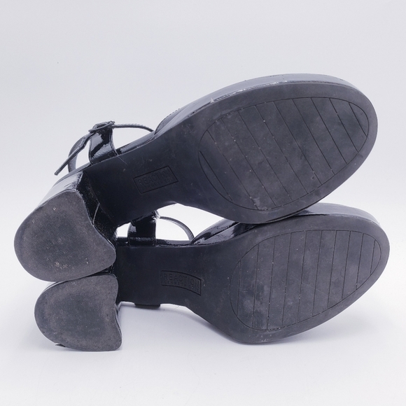 Reaction Women's Indya Platform Pump Block Heel Black Patent Closed Toe Size 8.5 - Picture 8 of 14